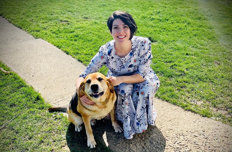Jessie with dog