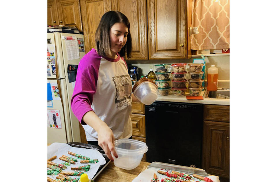 Jessie baking Christmas treats