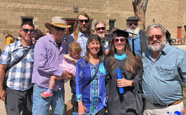 Amber and family at graduation